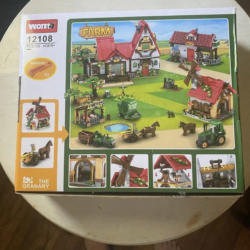 Farm House Building Toy Set - 720 PCS Animal Shop Building‎ Kit The Granary